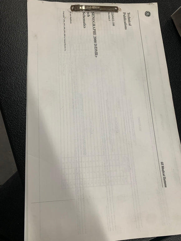 GE SENOGRAPHE 2000 D/DMR+ SCHEMATICS, 2269412-100