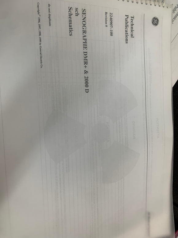 GE SENOGRAPHE DMR+ & 2000D SCHEMATICS